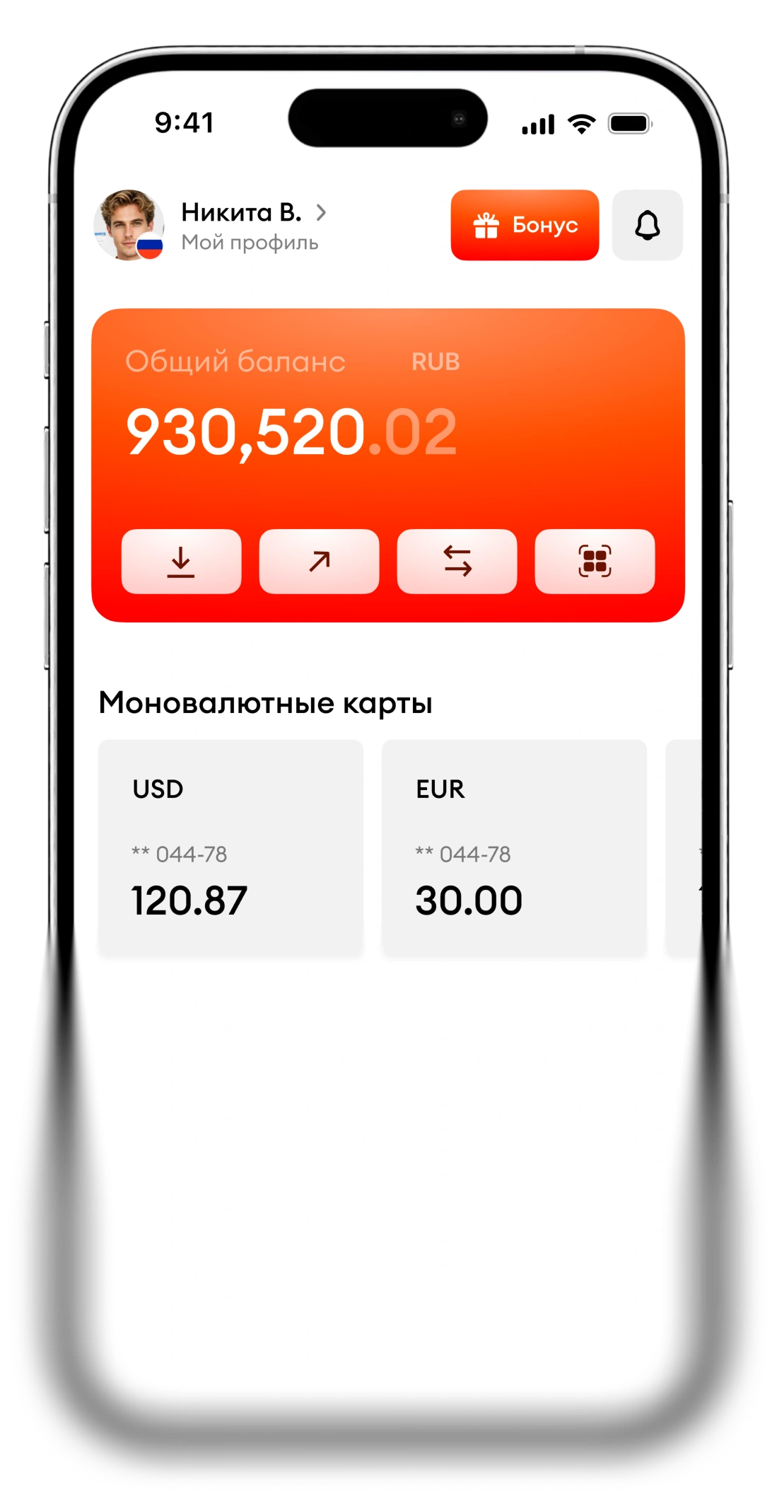 Doverka wallet with balance and mono-currency cards